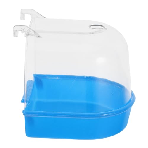 BAZEITFLOW Papageienbadewanne Wellensittichbad Vogelbad Für Vogelkäfig Vogeltränke Für Käfigsittich Sittichbad Für Käfig Papagei Badewanne Vogeltränke Für Sittichkäfige Blue von BAZEITFLOW