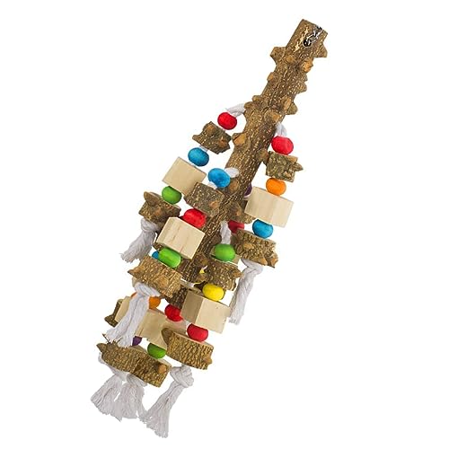 BAZEITFLOW Hängendes Spielzeug Für Vögel Aus Holz Zum Kauen Vogelkäfigspielzeug Für Papageien Bissbeständiges Vogelspielzeug Bunte Anhänger Für Käfig von BAZEITFLOW