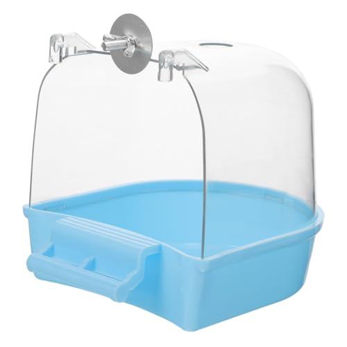 BAZEITFLOW Parrot Bath Box aus Robustem Kunststoff Sichere Vogelwanne mit Glatten Kanten Vielseitig als Bade für Kleine Papageien und Wellensittiche für Vogelkäfigzubehör von BAZEITFLOW