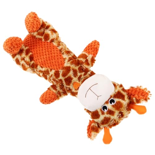 BAZEITFLOW Plüsch Hundespielzeug Giraffenform Quietschend Interaktives Kauspielzeug Welpen Kleine Hunde Zahnreinigung Beschäftigungsspielzeug Langlebig und Sicher von BAZEITFLOW