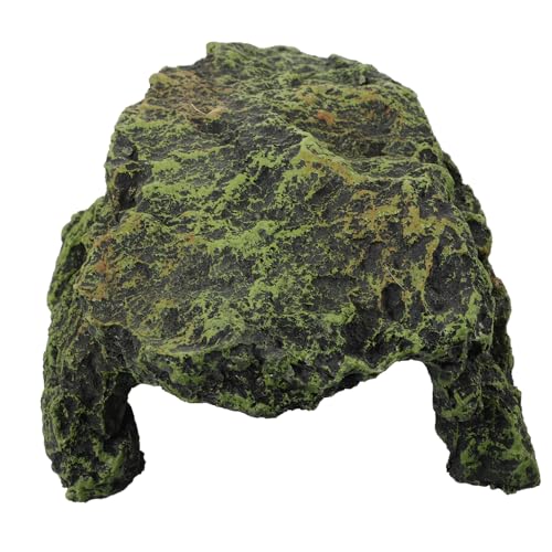 BAZEITFLOW Reptilien Versteck Höhle aus Resin Schildkröten Sonnenplattform und Rückzugsort Langlebige Aquarium Dekoration für Wasserschildkröten Eidechsen Frösche und Kleine Reptilien von BAZEITFLOW