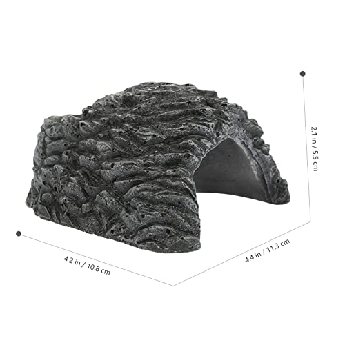 BAZEITFLOW Reptilien Versteck Höhle aus Robustem Harz Dekoratives Versteck für Terrarien Natürlich Gestaltetes Schildkrötenhaus und Basking Plattform Geeignet für Kleine Reptilien und von BAZEITFLOW