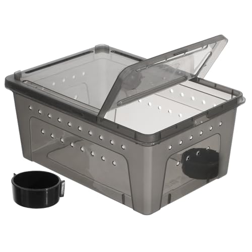 BAZEITFLOW Reptilien Terrarium Box Mit Belüftungsöffnungen Teiliges Aus Kunststoff Für Schildkröten Echsen Und Schlangen Sicheres Züchten Und Transportieren Von Reptilien von BAZEITFLOW