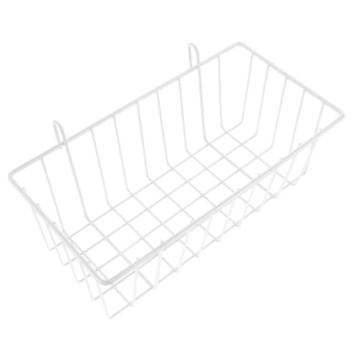 BAZEITFLOW Robuster Kaninchen Heuraufe Futterspender aus Metall Verschleißfester Halter für Käfige Sicherer Glatter Futterständer für Meerschweinchen Hamster und Kleine Nager Mittlere Weiß von BAZEITFLOW