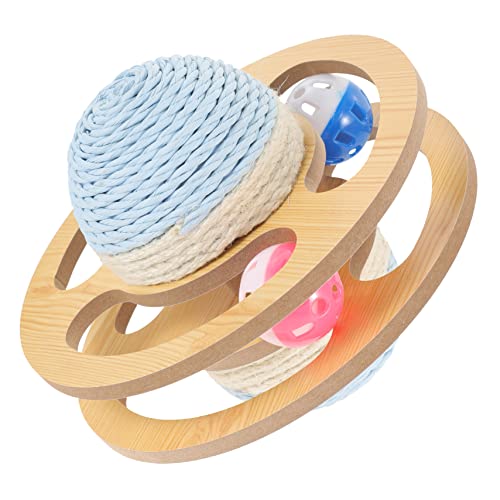 BAZEITFLOW Stehen kätzchen kratzball klein drinnen Kätzchenspielzeug Katzensachen interaktives katzenspielzeug Interactive cat Toy Katzenkratzer für zu Hause Katze übung hölzern von BAZEITFLOW