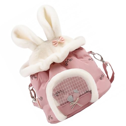 BAZEITFLOW Tragbare Hamster transporttasche mit Plüsch Ohren Outdoor Pet Carrier für Hamster Eichhörnchen Kaninchen Komfortabel Cross Body Design Kleine Haustiertasche Rosa BAZEITFLOW Tragbare Hamster transporttasche mit Plüsch Ohren Outdoor Pet Carrier für Hamster Eichhörnchen Kaninchen Komfortabel Cross Body Design Kleine Haustiertasche Rosa von BAZEITFLOW