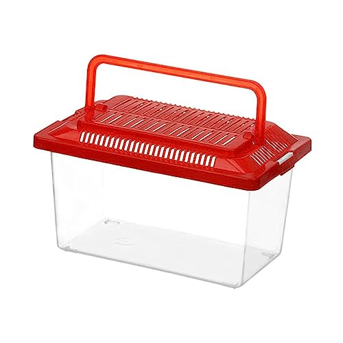 BAZEITFLOW Tragbarer Handheld Aquarientank Transparente Transportbox für Schildkröten und Kleine Haustiere mit Zufälligem Deckel für Futter und Transport von BAZEITFLOW