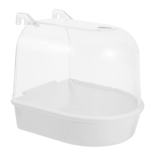 BAZEITFLOW Transparente Vogelbadewanne zum Aufhängen für Käfige Platzsparend Vielseitig Nutzbar als Bade und Futterstation Einfache Geeignet für Papageien Wellensittiche Kleine Vögel von BAZEITFLOW