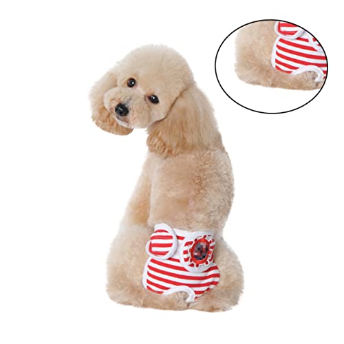 BAZEITFLOW Verstellbare Hundeschutzhose mit Atmungsaktivem Material Gestreiftes Design Waschbare Inkontinenz Hundewindel für Kleine Hündinnen Schützt Möbel und Böden vor Verschmutzungen von BAZEITFLOW