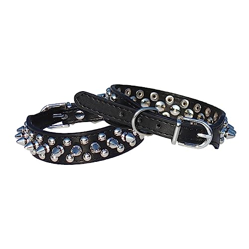 BAZEITFLOW Verstellbares Hundehalsband aus PU mit Nieten S Schwarz für Hunde und Welpen Ring zur Befestigung von Komfortable Auffälliges Design BAZEITFLOW Verstellbares Hundehalsband aus PU mit Nieten S Schwarz für Hunde und Welpen Ring zur Befestigung von Komfortable Auffälliges Design von BAZEITFLOW