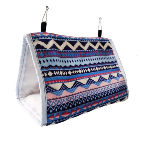 BAZEITFLOW Vogelhängematte Dreieckig Parrot Hammock aus Schaumstoff und Canvas Sicherer Schlafplatz für Wellensittich Kanarienvogel und Kleine Vögel Hängendes Nest für Zufällige Farbe von BAZEITFLOW
