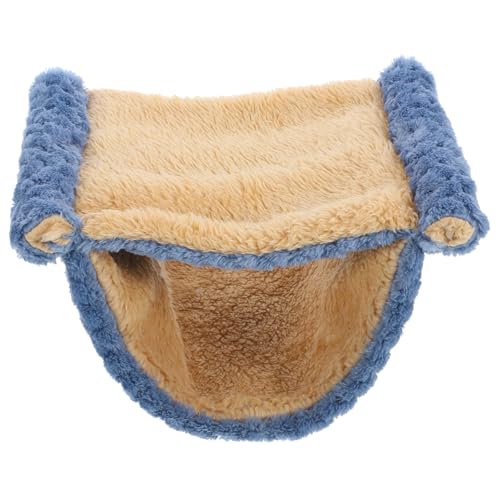BAZEITFLOW Warme Hamsterhängematte Blau Nest aus Polyester und Holz Atmungsaktiv und Bequem Zubehör für Hamster Chinchillas und Kleine Nager im Winter Perfektes Kuschelbett Ausruhen von BAZEITFLOW