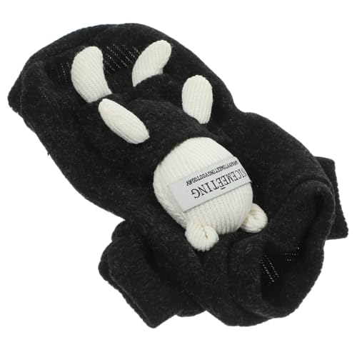 BAZEITFLOW Warmer Hundepullover aus Baumwolle Dicke Winterweste für Kleine Hunde und Welpen Weiche Atmungsaktive Haustierkleidung Dekorativer Komfortabler Outdoor Pullover in Schwarz S von BAZEITFLOW