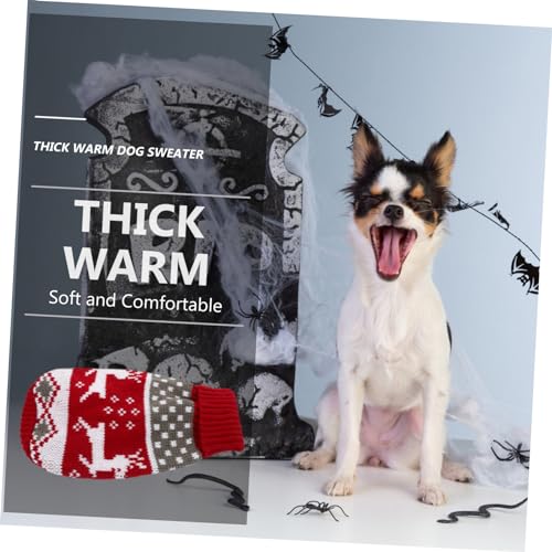 BAZEITFLOW Weihnachtlicher Haustierpullover aus Weichem Strick Warm und Hautfreundlich mit Niedlichem Rentier und Kürbismuster Winterlicher Hundepullover und Katzenweste für Kalte Tage von BAZEITFLOW