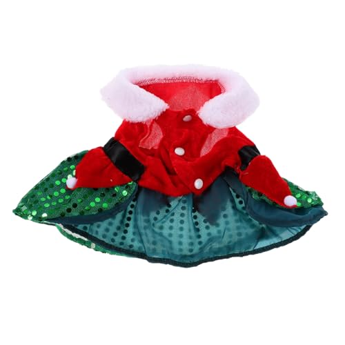 BAZEITFLOW Weihnachtliches Haustierkleid Glitzernde Weihnachtsbaum-Pailletten Rotes Doppel-Lagen-mesh Kleid Festliche Katzen Hundebekleidung Für Winterfeiern und Cosplay von BAZEITFLOW