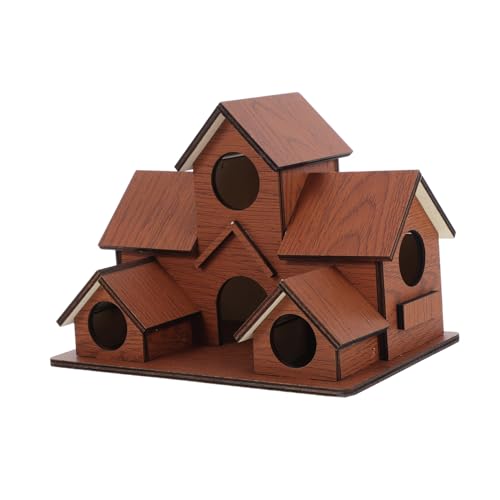 BAZEITFLOW Wetterfestes Holz Vogelhaus mit Nistlöchern Robustes Außenvogelhaus für Kleine Vögel Einfache Dekorativ für Garten und Terrasse Einzigartiges Nistplatz Design BAZEITFLOW Wetterfestes Holz Vogelhaus mit Nistlöchern Robustes Außenvogelhaus für Kleine Vögel Einfache Dekorativ für Garten und Terrasse Einzigartiges Nistplatz Design von BAZEITFLOW