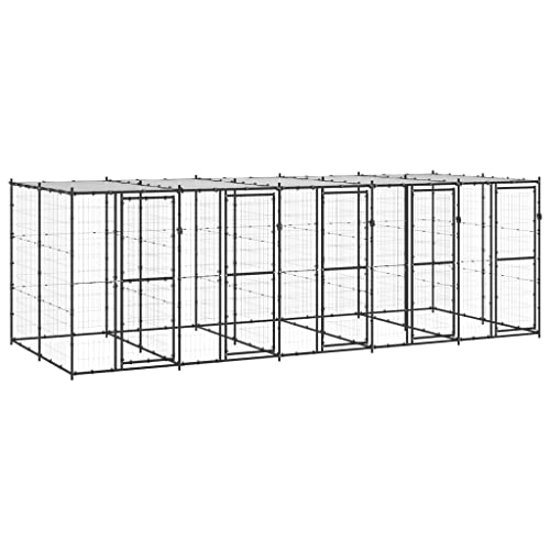 BAZZI Hundekäfig, Hundekäfig, Hundebox, Hundekäfig aus Stahl mit Dach, 12,1 m² von BAZZI
