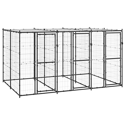 BAZZI Hundekäfig, Hundekäfig, Hundebox, Hundekäfig aus Stahl mit Dach, 7,26 m² von BAZZI