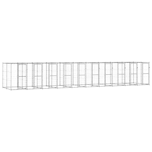 BAZZI Hundekäfig, Hundekäfig, Hundebox, Hundekäfig für den Außenbereich aus verzinktem Stahl, 24,2 m² von BAZZI