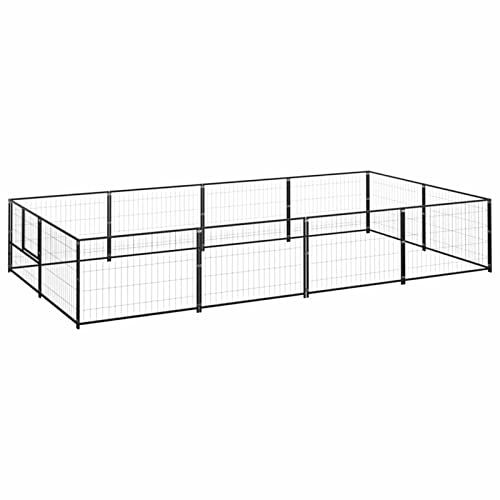 BAZZI Hundekäfig, Hundekäfig, Hundekäfig, Hundekäfig, Hundekäfig, Hundekäfig, schwarz, 8 m² aus Stahl von BAZZI