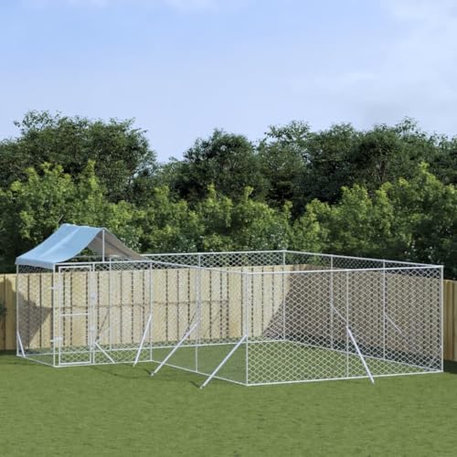 BAZZI Hundekäfig, Hundekäfig, Hundekäfig, Hundekäfig, Hundekäfige, Hundehütte für den Außenbereich, Dach Silber 6 x 6 x 2,5 m verzinkter Stahl BAZZI Hundekäfig, Hundekäfig, Hundekäfig, Hundekäfig, Hundekäfige, Hundehütte für den Außenbereich, Dach Silber 6 x 6 x 2,5 m verzinkter Stahl von BAZZI