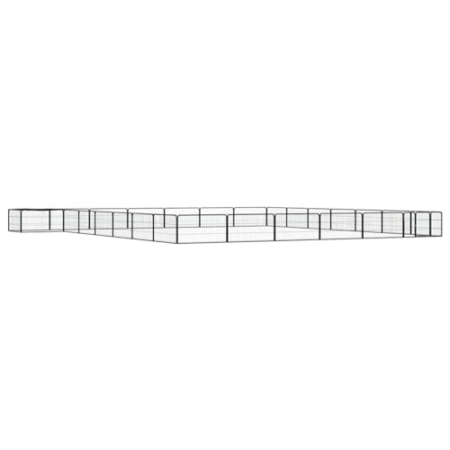 BAZZI Käfig, Hundekäfig, Hundekäfig, Hundekäfig, Hundekäfig, Hundekäfig, 28 Paneele, schwarz, 100 x 50 cm, pulverbeschichteter Stahl von BAZZI