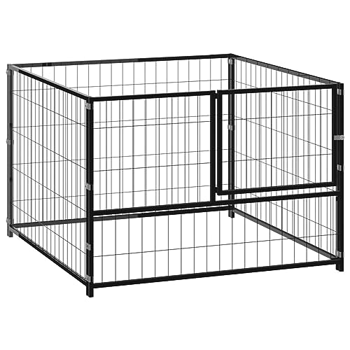 BAZZI Käfig, Hundekäfig, Hundekäfig, Hundekäfig, Hundekäfig, schwarzer Hundekäfig, 100 x 100 x 70 cm aus Stahl von BAZZI