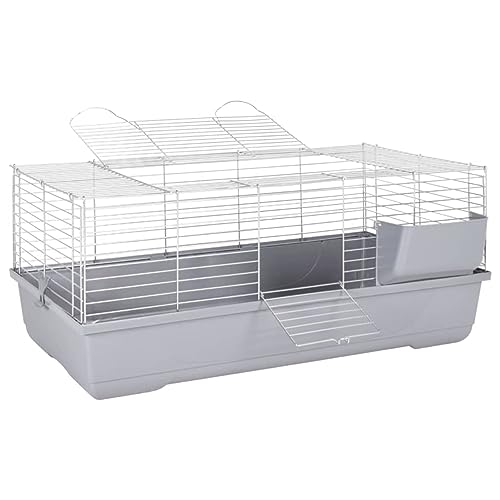BAZZI Käfig, Meerschweinchen-Käfig, Hamsterkäfig, Käfig, Käfig für Kleintiere, Grau, 100 x 53 x 46 cm, Polypropylen, Metall BAZZI Käfig, Meerschweinchen-Käfig, Hamsterkäfig, Käfig, Käfig für Kleintiere, Grau, 100 x 53 x 46 cm, Polypropylen, Metall von BAZZI