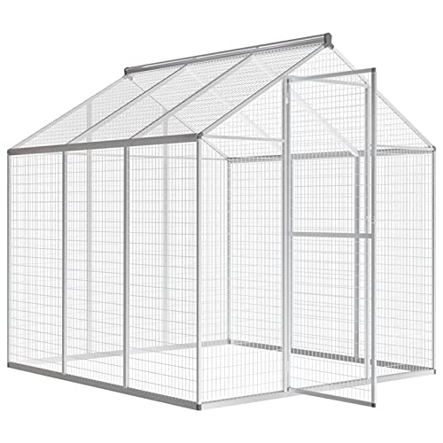 BAZZI Voliere für Papageien, große Voliere für Vögel, für den Außenbereich, aus Aluminium, Silber, 183 x 178 x 194 cm von BAZZI