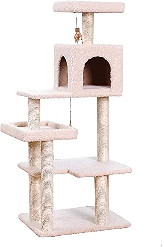 BAoce Kratzbaum Kratzbaum Katzenturm Katzenkratzer Katzenbaum Säule Katzenspielzeug Katze Klettergerüst Katzengestell Springplattform Katzenstreu LPZ24815 von BAoce