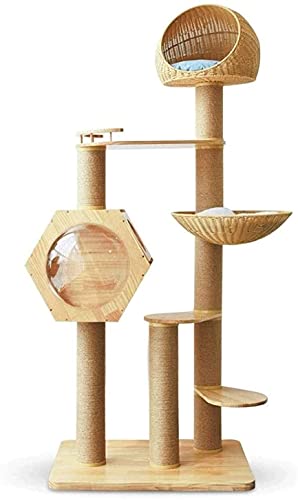 BAoce Kratzbaum mit Kratzbaum, Katzenturm, Katzentoilette, integrierte Sprungplattform, Klettergerüst für Katzen, großer Kratzbaum aus Massivholz LPZ24815 BAoce Kratzbaum mit Kratzbaum, Katzenturm, Katzentoilette, integrierte Sprungplattform, Klettergerüst für Katzen, großer Kratzbaum aus Massivholz LPZ24815 von BAoce