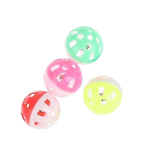 BBASILIYSD 4PCSBall Spielzeug Mit Jingle Bell Kätzchen Spielzeug PetTeaser Bunte Spielzeug Zufällige Farben 4 Bälle ToyBalls von BBASILIYSD