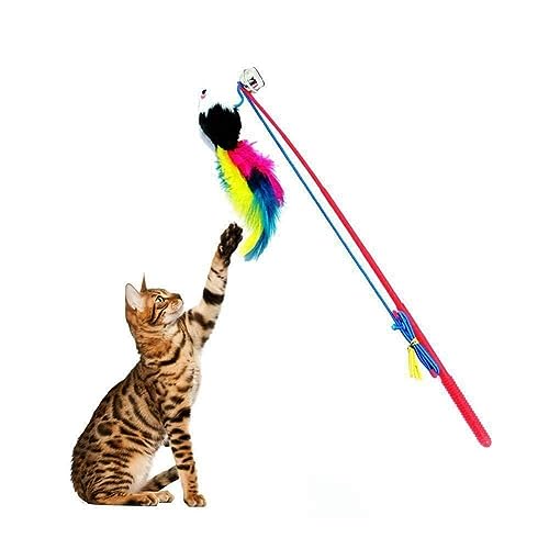 BBASILIYSD Spielzeug, 1pc Interaktive Kätzchen Spielzeug Kit Zauberstab Spielzeug Frühling Spielzeug Für Indoor String Chase Spielen zu Katzen von BBASILIYSD