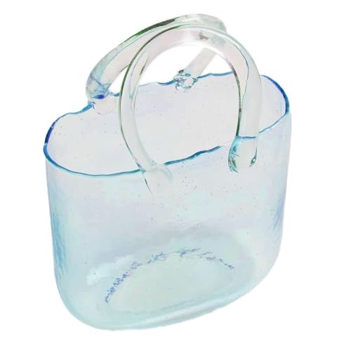 Einzigartige Vase in Handtaschenform, Glasvasen, dekorative Wasserpflanzen-Glasvase, Mini-Aquarium-Topper, Kristall für den Tisch von BBASILIYSD