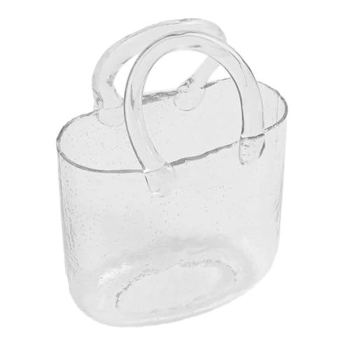 Einzigartige Vase in Handtaschenform, Glasvasen, dekorative Wasserpflanzen-Glasvase, Mini-Aufsätze, Kristall für Tisch-Aquarium von BBASILIYSD