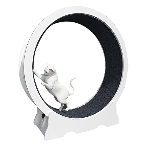 Spin Cat-Laufrad, Indoor-Katzen-Fitnessgerät zur Gewichtsreduktion, ideal for körperliche Aktivität und zur Reduzierung von Langeweile, weiße PVC-Polymerfolie (Size : S) von BBAUER