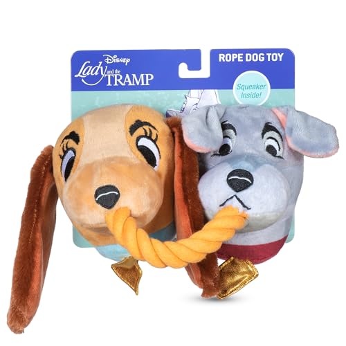 Disney for Pets Disney Hundespielzeug Lady and The Tramp Seil, 35,6 cm, Seilspielzeug für Hunde, inspiriert von Lady und dem Tramp mit Knistern und Quietscher Disney for Pets Disney Hundespielzeug Lady and The Tramp Seil, 35,6 cm, Seilspielzeug für Hunde, inspiriert von Lady und dem Tramp mit Knistern und Quietscher von BBDDKEG