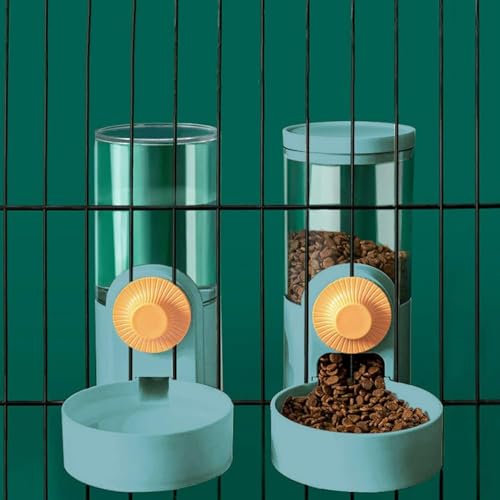 Hundekäfig Automatischer Futterspender Set, Futter- & Wasserspender Hängeschüssel für Käfigkäfig Zwinger (Grün) von BBDDKEG