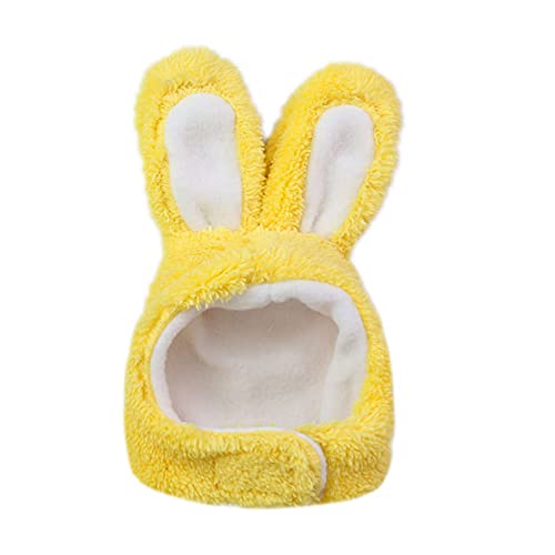 BBEART Haustiermütze, 4 Stück, Katzenkopfbedeckung, Kaninchen-Stirnband, Hasenohren, warme Mütze, Kopfzubehör, Halloween-Kostüm (gelb) von BBEART