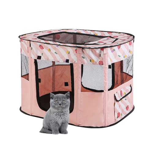 Laufstall for Kätzchen im Innenbereich, Katzenkäfigzelt, Katzengehege, Welpengehege for drinnen, faltbarer Laufstall for Haustiere, tragbarer Zwingerkäfig for Welpen, Hunde, Kätzchen und Katzen(Pink,X Laufstall for Kätzchen im Innenbereich, Katzenkäfigzelt, Katzengehege, Welpengehege for drinnen, faltbarer Laufstall for Haustiere, tragbarer Zwingerkäfig for Welpen, Hunde, Kätzchen und Katzen(Pink,X von BBNSIV