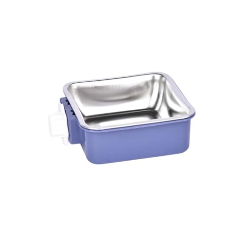 Hängender Futternapf, abnehmbare Edelstahl-Wassernäpfe für Kisten und Käfige für Haustiere, Hunde, Katzen, Meerkaninchen (Dunkelblau) von BBTISG