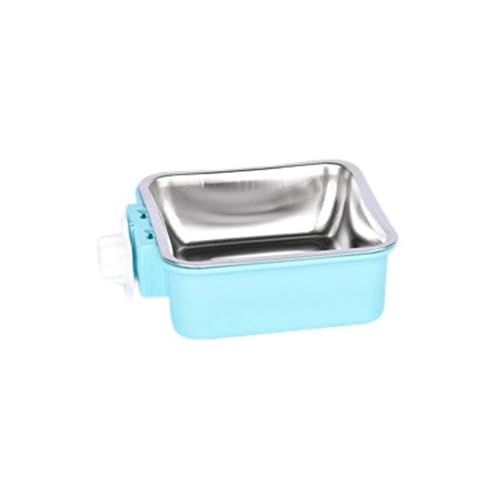 Hängender Futternapf, abnehmbare Edelstahl-Wassernäpfe für Kisten und Käfige für Haustiere, Hunde, Katzen, Meerkaninchen (blau) von BBTISG