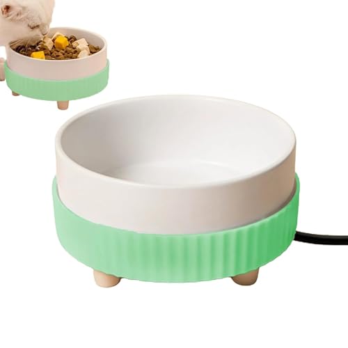 Pet Beheizter Wasser-Futterspender, USB Wiederaufladbare Heizschüssel für Haustier Haustier Thermostatische Heizschüssel Tier Trinknapf Haustier Wasserspender für Kätzchen Welpen (Grün) von BBTISG