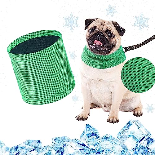 Atmungsaktives Hunde-Kühlhalstuch, sofortiges Hundekühlendes Halsband, wiederverwendbar, kühlender Sommer, für Hunde, Welpen, Katzen, Haustier (grün, mittel) von BBXWANG