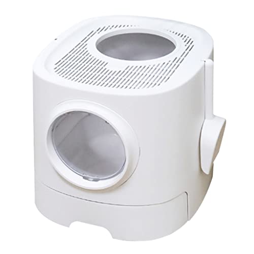BBZY Vollständig geschlossene Katzentoilette mit Katzenstreuschaufel Spritzwassergeschütztes Schubladendesign Große Katzentoilette Leicht zu Reinigen für Katzen von BBZY