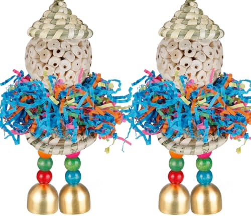 Sittichspielzeug, 2 Stück Vogelspielzeug, Papageienfuttersucher, Schredder, Hängespielzeug, Sola-Bälle mit Glöckchen für kleine Papageien, Sittiche, Nymphensittiche, Sittiche (Natürliche Hüte) Sittichspielzeug, 2 Stück Vogelspielzeug, Papageienfuttersucher, Schredder, Hängespielzeug, Sola-Bälle mit Glöckchen für kleine Papageien, Sittiche, Nymphensittiche, Sittiche (Natürliche Hüte) von BBjinronjy