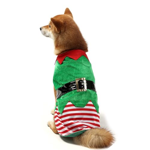 BCIOUS Hundeweste Kleidung Weihnachtskostüm Für Kleine Bis Große Hunde (Rot + Grün) Elfenkleidung Rote Und Grüne Elfenbekleidung Elfenhaustier Hundekleidung von BCIOUS