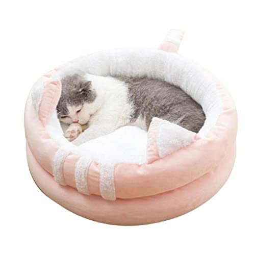 BCIOUS Plüschbett für Katzen, Schlafbett für Kätzchen, Bett für kleine Hunde, Winterschlafkissen für Haustiere, kratzfest, Zubehör für Hunde und Haustiere für von BCIOUS