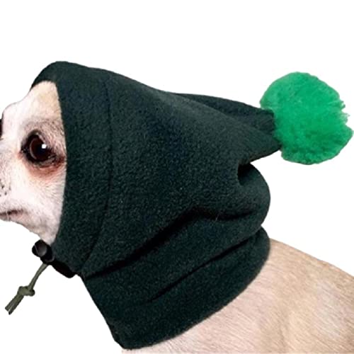 Warmer Haustierhut lässig einfarbig Kordelzug Verstellbarer Hundehut mit Bommel Wintermode Kopfbedeckung Party Cosplay Hut Haustierhut von BCIOUS