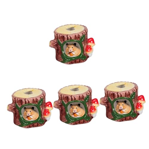 BCJMKDX Haustier-Bett. 2 Stück Hamsternest, Baumstumpf, Hamsterspielplatz, Keramik, Hamsterversteck, Haustierversteck, Hamsterkäfige(Ax4pcs) von BCJMKDX